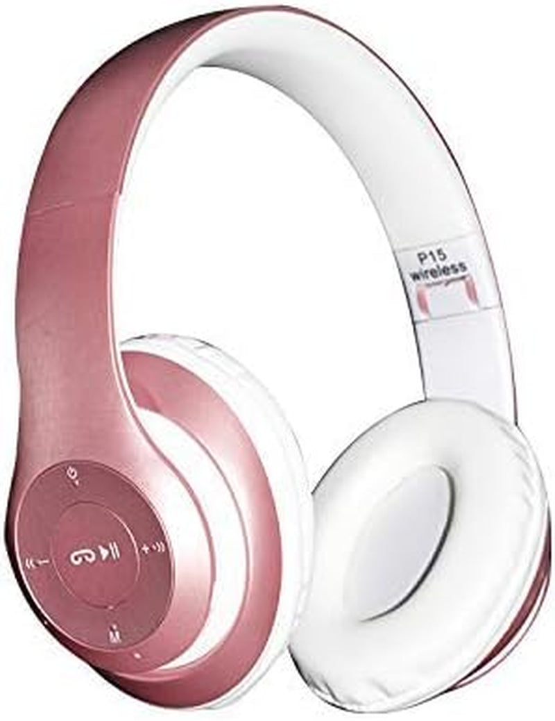 Bluetooth Headphones Wireless Headpohones Clear, Cheap, Good  Wireless 4.1 Headphones Metolic Pink