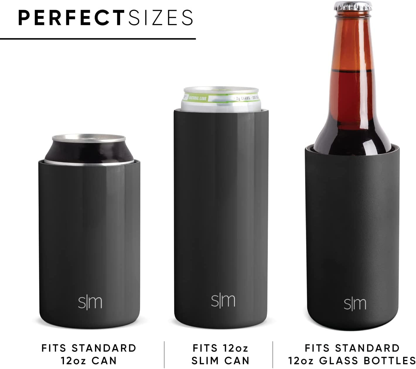 Standard Can Cooler for Beer, Soda, Sparkling Water | Vacuum Insulated Stainless Steel Drink Sleeve Holder Gift for 12Oz Regular | Ranger Collection | Midnight Black