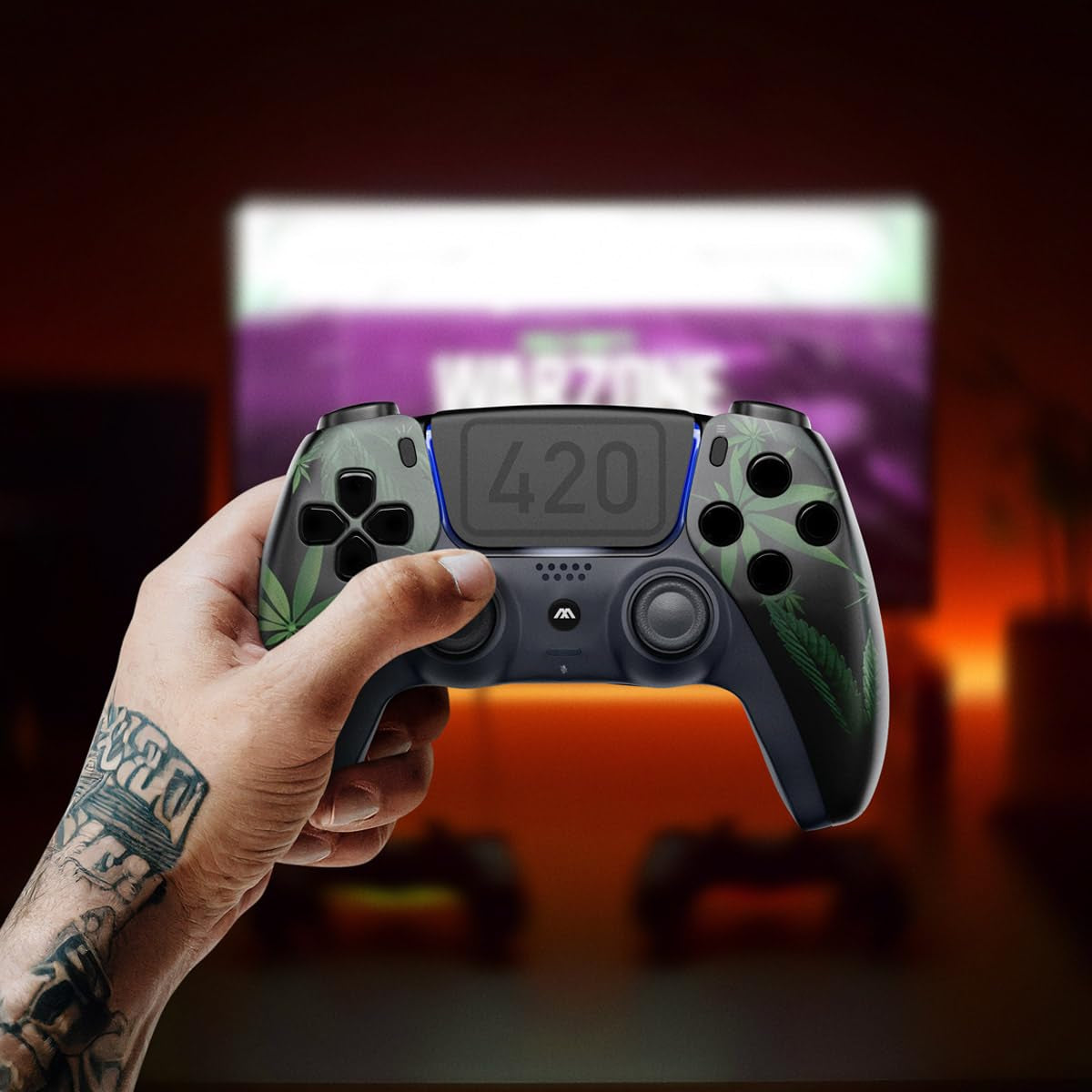 Custom Wireless UN-MODDED PRO Controller Compatible with PS5 Exclusive Unique Design (420 Black)