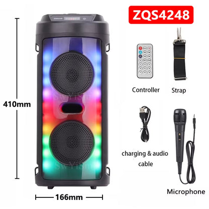 Multi-Function Wireless Outdoor Subwoofer Party Performance Bluetooth Speaker Mobile KTV Colorful Lighting Effect U Disk Audio