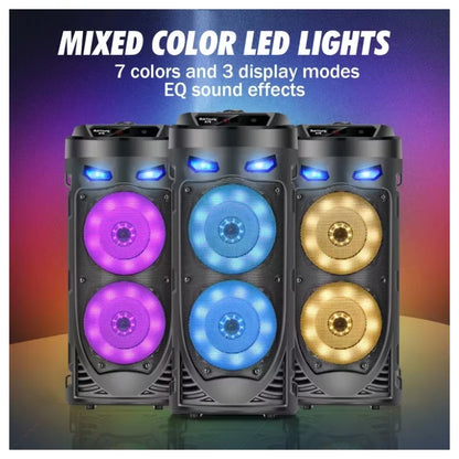 Multi-Function Wireless Outdoor Subwoofer Party Performance Bluetooth Speaker Mobile KTV Colorful Lighting Effect U Disk Audio