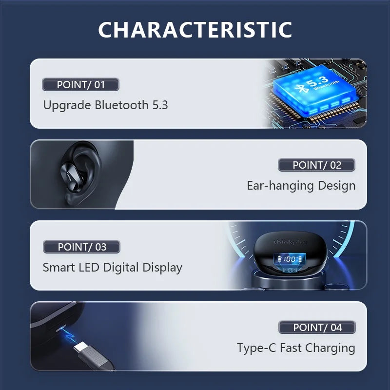 Original  LP75 TWS Bluetooth V5.3 Headphones Wireless LED Digital Display Earphones Noise Reduction Waterproof Headset New