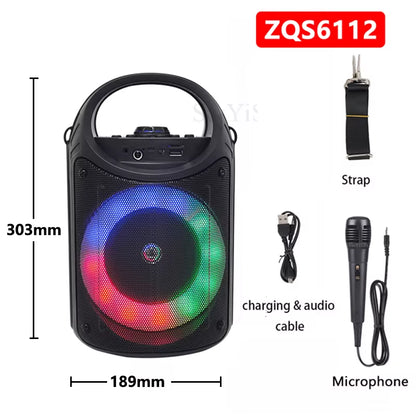 Multi-Function Wireless Outdoor Subwoofer Party Performance Bluetooth Speaker Mobile KTV Colorful Lighting Effect U Disk Audio