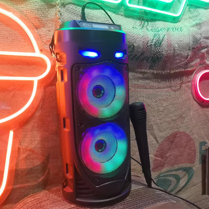 Multi-Function Wireless Outdoor Subwoofer Party Performance Bluetooth Speaker Mobile KTV Colorful Lighting Effect U Disk Audio