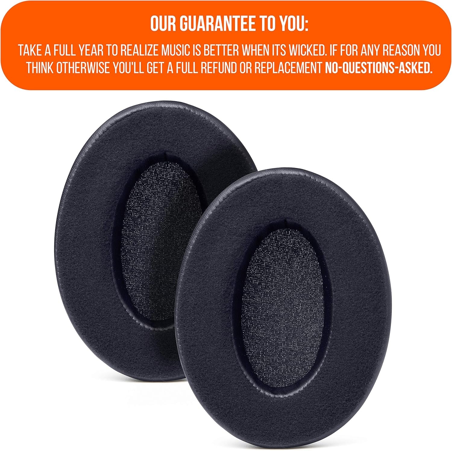 Wicked Cushions Velour Replacement Earpads for ATH M50X - Compatible with ATH M40X / M50XBT / Hyperx Cloud 1 & 2 / Steelseries Arctis 3/5 / 7 / 9X & Pro/Stealth 600 & More (Black)